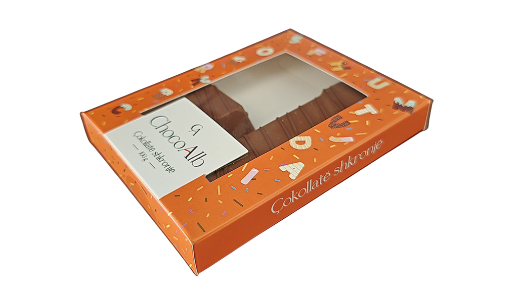 Kutia Cokollate Shkronje 100g – J