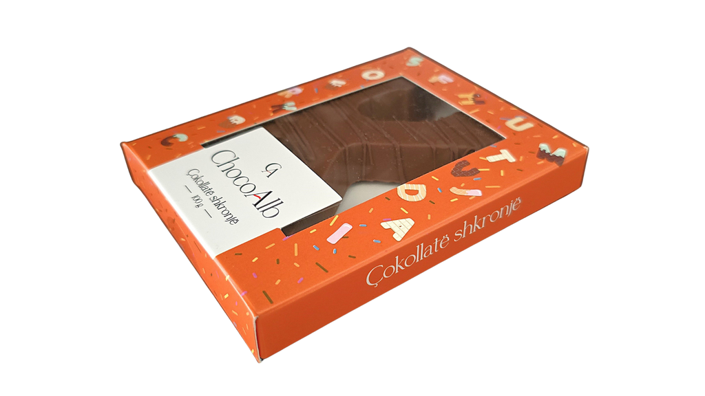Kutia Cokollate Shkronje 100g – K