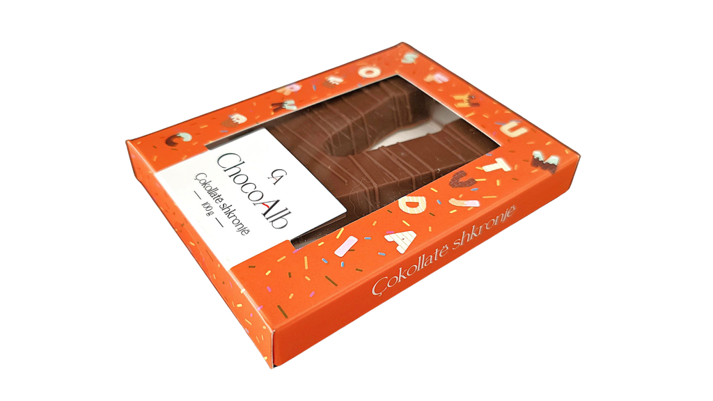 Kutia Cokollate Shkronje 100g – V
