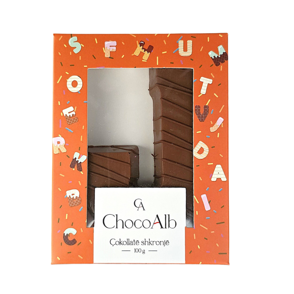 [A180] Kutia Cokollate Shkronje 100g – J
