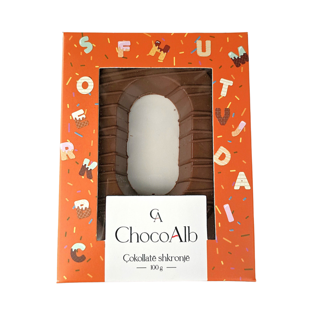 [A185] Kutia Cokollate Shkronje 100g – O